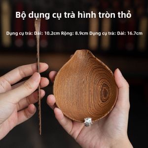 LUOSHENGMANSHENGHUO | Bộ Dụng Cụ Trà Đạo Gỗ Anh Đào