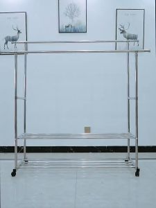 BMZAR ราวตากผ้า สะดวก 20 ชั้น การละเลร ตะขอกันลม พร้อมล้อเลื่อนและชั้นวางของ พร้อมวัสดุสแตนเลส แถม, สามารถใช้เสื้อผ้าได้ง่ายขึ้น การใช้งานเร็วขึ้น คุณภ