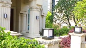 Outdoor Garden Solar Pillar Light Balcony Fence Entrance Door Gate Bollard Light Pathway Column Landscape Lawn Post Lamps