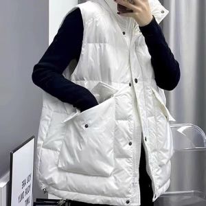 เสื้อกั๊กผ้าขนแกะแบบมีซิปสำหรับผู้หญิง ฤดูใบไม้ร่วง/ฤดูหนาว 2024 แฟชั่น แจ็คเก็ตแบบหนา แจ็คเก็ตแบบมีซิป แจ็คเก็ตแบบมีซิป