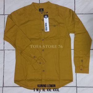 kemeja sanghai / kemko poster polos kerah sanghai lengan panjang kemeja koko