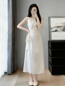 SENWA | Đầm Trắng Không Tay Phong Cách Pháp Elegante Cho Mùa Hè Nghỉ Dưỡng