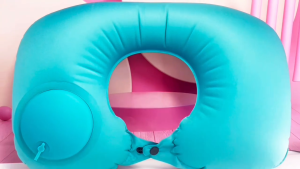 U-Shape Pillow Travel Pillow Automatic Air Inflatable Airplane Car Pillows Ring Pillow Folding Press Type Bed Pillows Neck Cushion