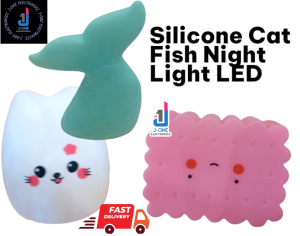 Silicone Cat  FISH STAR Night Light LED Bedside Lamp Portable Read Lampu Tidur Malam