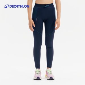 Decathlon Kids Fitness Pants Boys Spring Autumn Girls Tight Elastic Quick Dry Long Pants Breathable Sportswear Children Universal