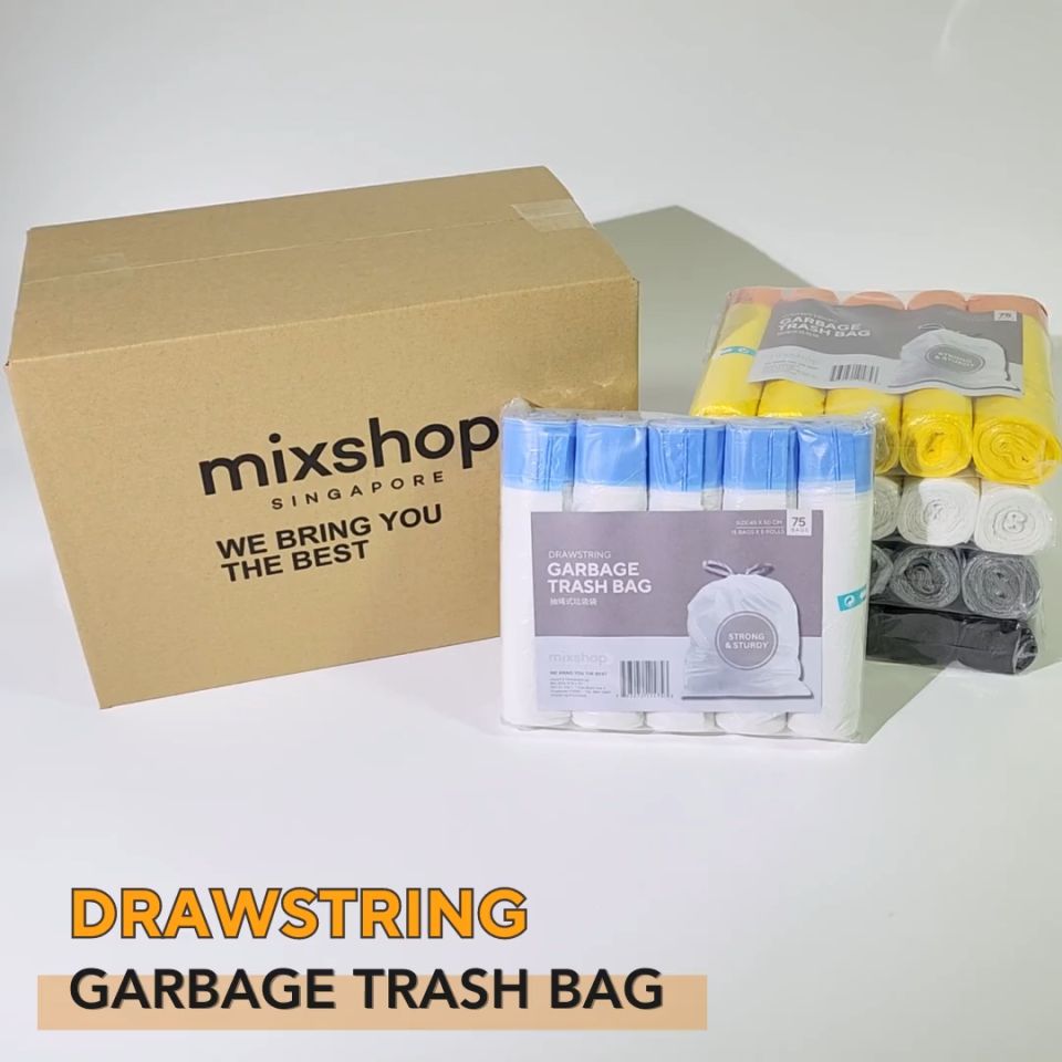 mixshop Drawstring Garbage Bag /Trash Bag/ Rubbish Bag/ Bin Liners/ Dustbin Bag
