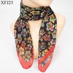 Fashionable Ladies Decorative Silk Scarf Neck Protection Sunscreen Trendy Spring Autumn Korean Printed High-End Shawl