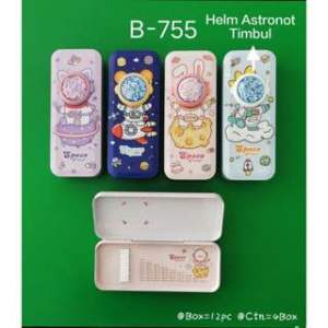 Tempat Pensil Kaleng Astronot Glitter Timbul B 755