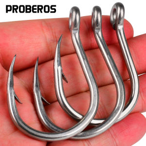 10pcs PROBEROS High Carbon Steel Heavy Duty HooksReinforced Sharp HooksSuper Strong Deep Big Game Saltwater Jigging Hooks