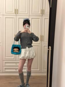 Korean Style High Waist A-Line Short Skirt Womens Early Spring New Casual Bloom 3D Shorts Skirt Girls Versatile Mini Skirt