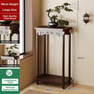 Multi-tiered Wooden Flower Stand Shelving Unit