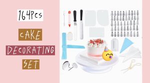 Msia -164pcs Multifunction Cake Decorating Set Hiasan Kek Rotating Cake Stand Cake Decorating Kit Turn
