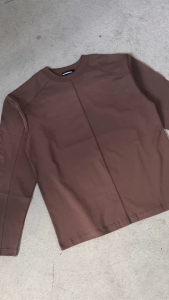 Nhập LAZFASHION88 giảm 20% đơn 149k - Áo Thun Tay Dài DAPPERANDMORE Exclusive Long Sleeve 100% Cotton 250GSM Phối Line Rã May - Brown
