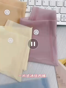 Y&C Ready Stock Women Panties Transparent Silk Plain Mid Waist Seamless Underwear PTS06