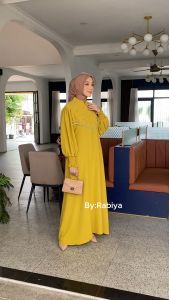 Gamis Simple & Elegan Bahan Crinkle Vioni Dress Ukuran Jumbo L XL XXL 3XL 4XL