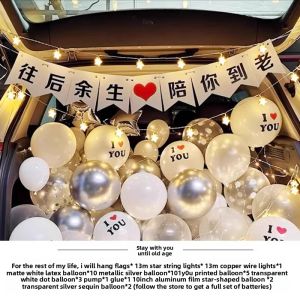 Car Trunk Birthday Surprise Proposal Decorative Balloons for Women Children Automobile Trunk Decoration Festive Accessories