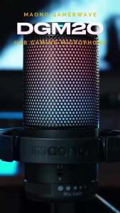 MAONO | MAONO DGM20 RGB Gaming Microphone USB Condenser Mic with Noise Reduction Software Gain One Key Mute for Gaming Live Streaming