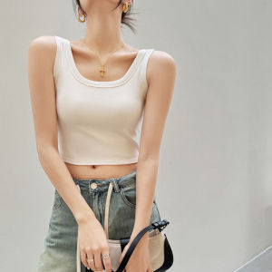 miiow | Cat Lady Strap Vest Womens Short Style Slim Fit Inner Wear Pad Chest Outerwear Spring 2025 New Design Original MiiOW Pure Color