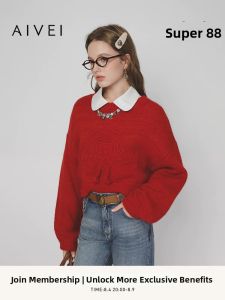 AIVEI | Comfortable Soft Red Knit Sweater