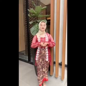 JD REALPIC Set Batik Glencha Fashion Pakaian Wanita Setelan Kebaya Atasan dan Rok Lilit