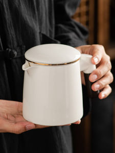 Đại Bình Trà Sứ Trắng Dung Tích Lớn Dùng Tại Nhà Bộ Trà Gốm Sứ Trung Quốc Truyền Thống Đồ Dùng Ăn Uống Văn Phòng Và Phòng Trà