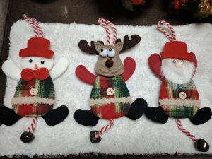 Christmas Tree Doll Pendant Santa Claus Elk Pendants Snowman Xmas Tree Hanging Ornaments New Year Xmas Decorations 15cm (body) .