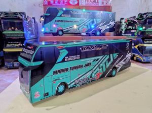 promo spesial miniatur bus telolet basuri sudiro tunggal jaya jupiter ful lampu 20pcs