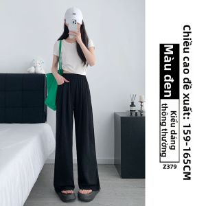 XIANYIJIAO | Quần Dài Chân Rộng Pha Cotton Nhẹ Mát Hè