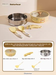 MODERN SWEETHOME | Bộ Đồ Nấu Gốm Titan Hiện Đại Không Dính Có Quai Xách Tháo Rời