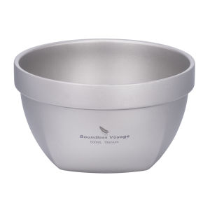 Boundless Voyage Titanium Bowl Double Walled Oatmeal Food Rice Soup Bowl Portable Outdoor Camping Tableware 1pcs Ti1161T