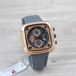 Jam tangan pria Leopard 8088 tali rubber/karet tanggal aktif chrono off analog original