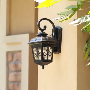 Phube Lighting Black Outdoor Wall Light Waterproof Exterior Light Fixture with Crystal Clear Glass for House Patio Garage Porch Lighting