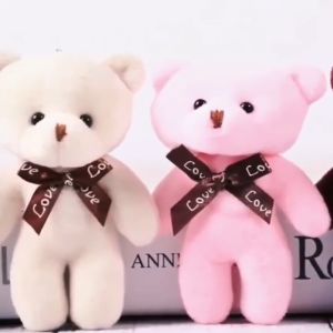12cm 4.7inch Teddy Bear Keychain for bag Mini Teddy Bear Bag Pendant Fashion Plush bear souvenir and giveaway Valentines Day Decoration Christmas Party Childrens Gifts