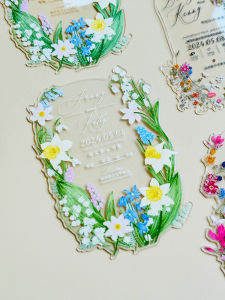 Acrylic Wedding Invitations Spring Letter Business Birthday Elegant Unique Single Page Ticket Style American Style Wedding Supplies