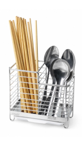 Kệ đựng đũa muỗng 2 ngăn inox 304 dán tường Hobby Home Decor DM06