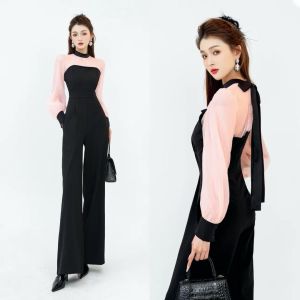 Jum dài ống suông cổ lọ tay dài