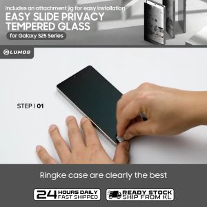 Ringke Easy Slide Privacy Tempered Glass 【2 pack】 for Samsung Galaxy S25 Edge/ S25 / S25 Plus/ S25 Ultra Tempered Glass Screen Protection