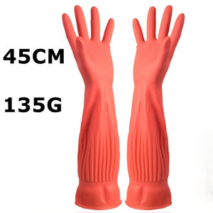 1Pair Lengthen Dishwashing Cleaning Gloves Latex Rubber Waterproof Work Hand Gloves for Household Scrubber Kitchen Clean Tools
