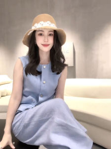 Summer Fashion Set Luxury Minimalist Style Womens Top Bottoms Two-Piece Suit New Arrival Commute Korean Version  Body Type