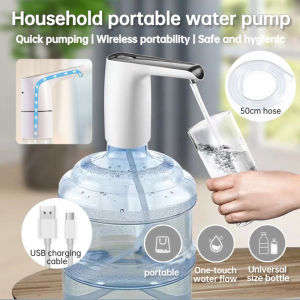 Household Bucket Water Universal Electric Water Pump One Click Start USB Rechargeable Portable Water Pump Mini Water Dispenser