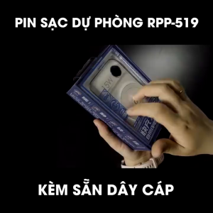 Sạc dự phòng không dây Remax RPP519 dung lượng 20000Mah sạc nhanh QC3.0 có cáp sạc pin trâu