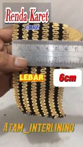 CDRE Renda Karet elastis 6cm 60mm Gold Coklat | Renda lebar 6cm | Renda Lebar | Renda Besar dan lebar | Renda Tepi | Renda motif | Renda import | Renda 5cm | renda stretch lebar | renda terbaru | renda premium | pita renda elastis | renda giper | renda6cm