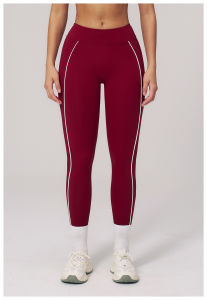 Womens V-Waist Yoga Leggings Contrast Stitching Booty Sculpting Tights Nude-Feel Brushed Nylon 4-Way Stretch Gym Pants S-XL