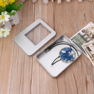 【READY STOCK】Silver Tin Box Flip Cover/Mini Storage Box/Iron Box/Desk Organizers Case/Nail Stickers Rectangular Iron Box