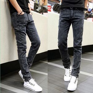 Teenage Boys Slim Fit Jeans Casual Straight Leg Cotton Denim Pants mid Waist Zipper Closure Spring Summer Autumn Seasonal Wear
