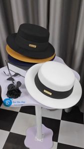 Mũ Dạ Boater ĐB Tag Ngang Handmade Phong Cách Vintage