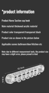 Acrylic Rows Of Hooks Dormitory Strong Adhesive Wall Hooks Kitchen Bathroom Bathroom Hole-Free Sticky Hooks