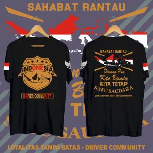 KAOS TSHIRT BAJU DISTRO SAHABAT RANTAU INDONESIA DRIVER COMMUNITY BLACK