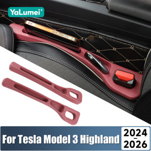 For Tesla Model 3 Highland 2024 2025 2026 2PCS Universal Car Seat Leak Proof Strips Gap Side Seam Filler Storage Accessories