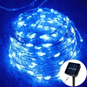 Copper Wire Outdoor Solar Light String 8 Modes for Wedding Party Home Garden Summer Decoration LED Solar Christmas Garland Lamp